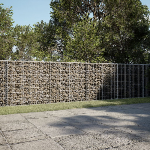 vidaXL Gabiónový kôš s krytom 700x50x100 cm pozinkované železo