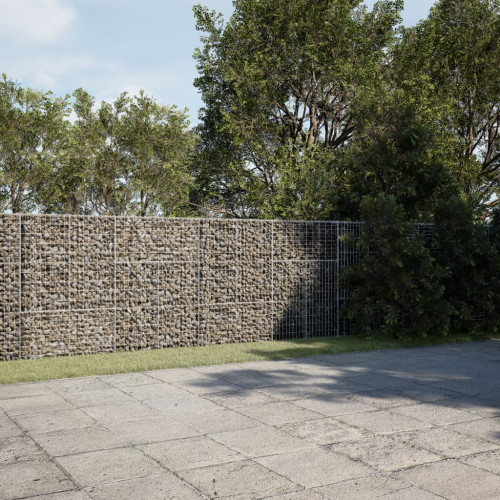 vidaXL Gabiónový kôš s krytom 800x100x150 cm pozinkované železo