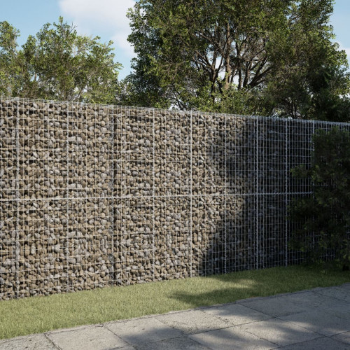 vidaXL Gabiónový kôš s krytom 300x100x200 cm pozinkované železo