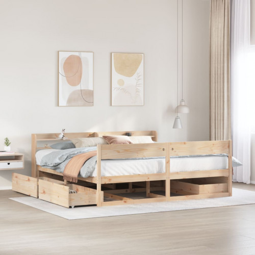 vidaXL Posteľ bez matraca 200x200 cm masívna borovica