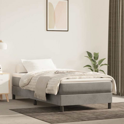 vidaXL Matrac s taštičkovými pružinami bledosivý 100x210x20 cm zamat