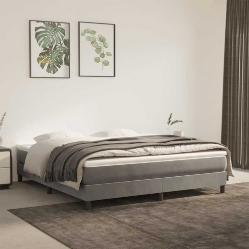 vidaXL Matrac s taštičkovými pružinami bledosivý 160x210x20 cm zamat