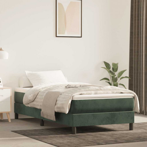 vidaXL Matrac s taštičkovými pružinami tmavozelený 80x220x20 cm zamat