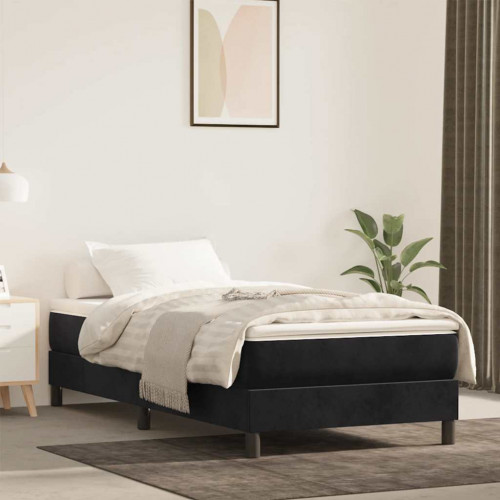 vidaXL Matrac s taštičkovými pružinami čierny 100x220x20 cm zamat