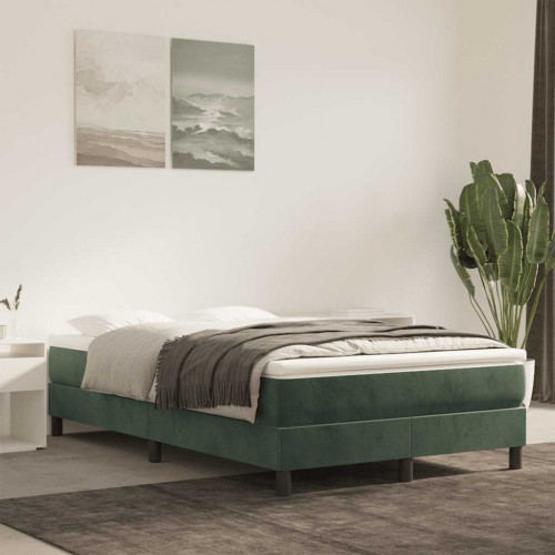 vidaXL Matrac s taštičkovými pružinami tmavozelený 120x220x20 cm zamat
