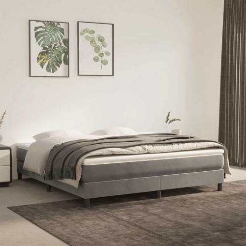 vidaXL Matrac s taštičkovými pružinami bledosivý 160x220x20 cm zamat