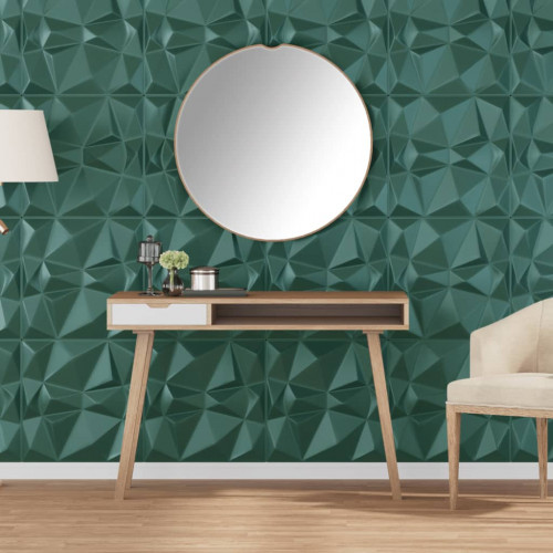 vidaXL Nástenné panely 12 ks, zelené 50x50 cm, XPS 3 m² diamant