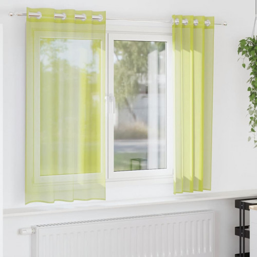 vidaXL Voálové závesy s priechodkami 2 ks Apple Green 140x175 cm