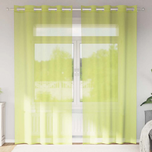 vidaXL Voálové závesy s priechodkami 2 ks Apple Green 140x225 cm