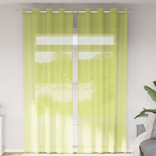 vidaXL Voálové závesy s priechodkami 2 ks Apple Green 140x300 cm
