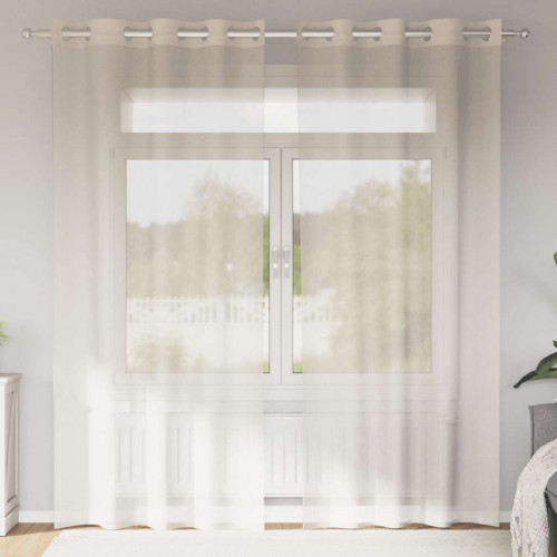vidaXL voálové závesy s priechodkami 2 ks krémové 140x245 cm