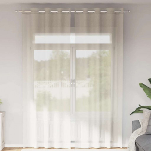 vidaXL voálové závesy s priechodkami 2 ks krémové 140x260 cm