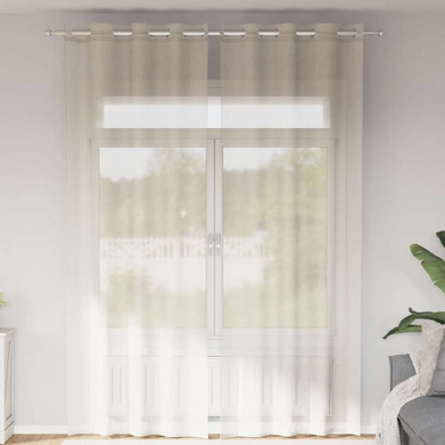 vidaXL voálové závesy s priechodkami 2 ks krémové 140x300 cm