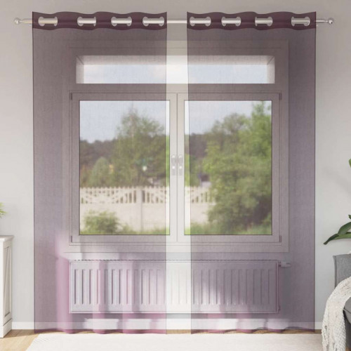 vidaXL Voálové závesy s priechodkami 2 ks Fialová 140x245 cm