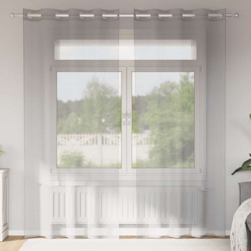 vidaXL Voálové závesy s priechodkami 2 ks svetlosivé 140x225 cm