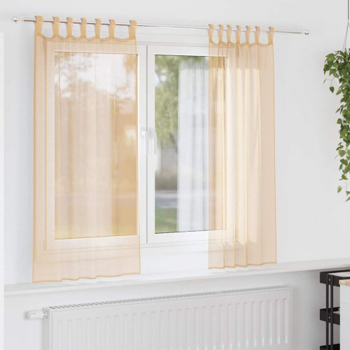 vidaXL Voálové závesy so slučkami 2 ks Piesok 140x175 cm