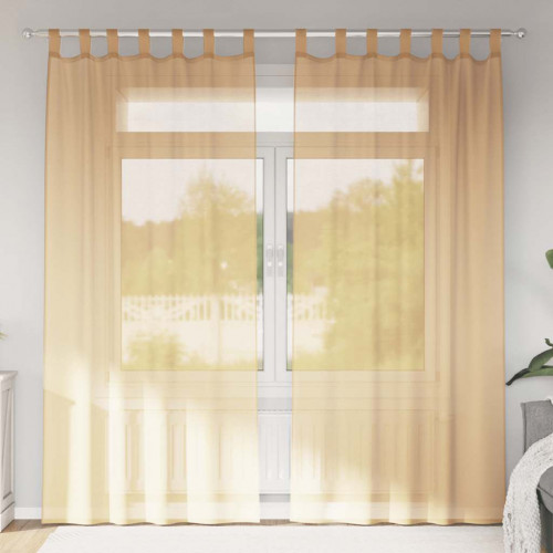 vidaXL Voálové závesy so slučkami 2 ks Piesok 140x225 cm