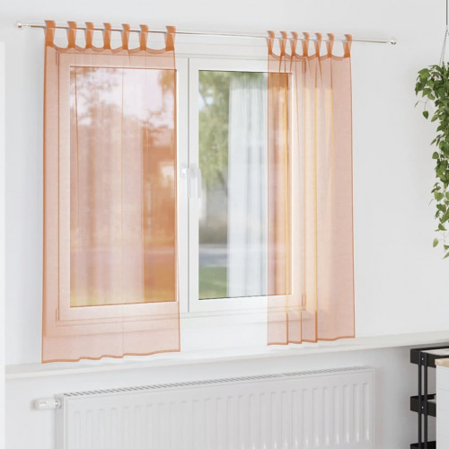 vidaXL Voile Záclony s pútkami 2 ks Terakota 140x175 cm