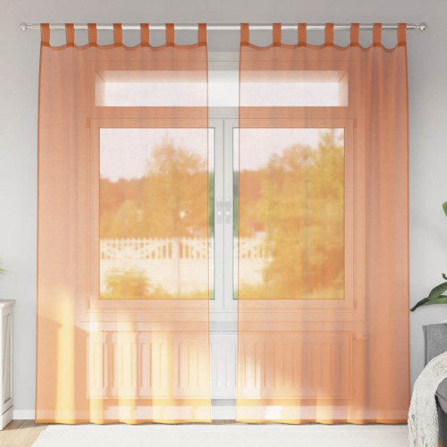 vidaXL Voile Záclony s pútkami 2 ks Terakota 140x225 cm