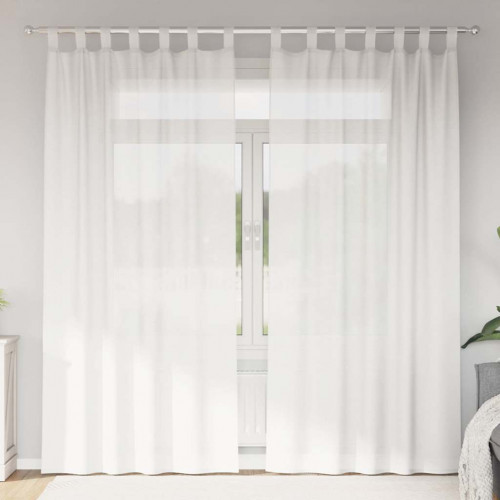 vidaXL Voálové závesy s pútkami 2 ks Biele 140x225 cm