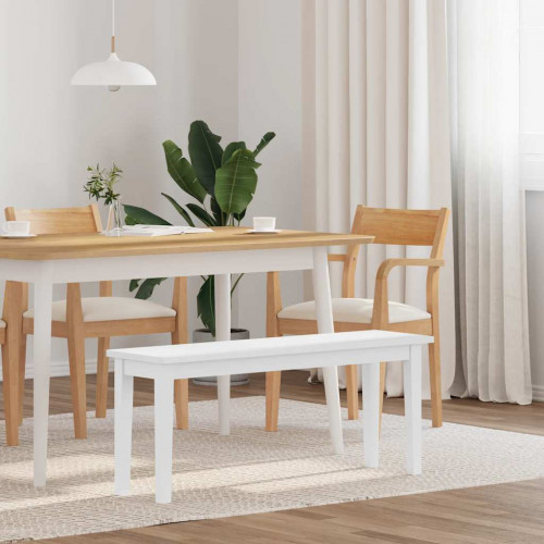 vidaXL Lavica 110 cm Biela masívna guma
