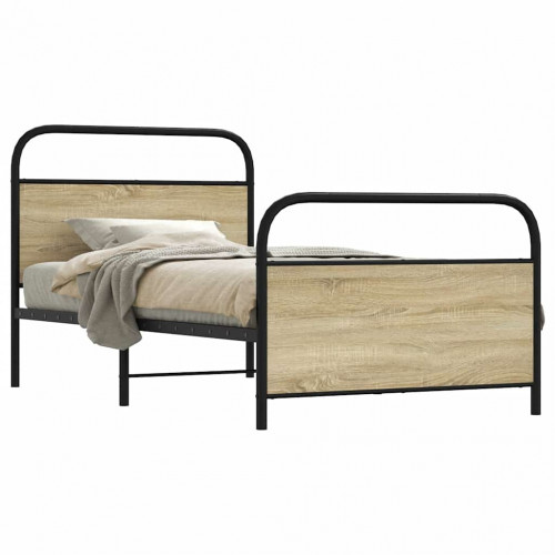 vidaXL Posteľný rám bez matraca 90x190 cm dub sonoma kompozitné drevo