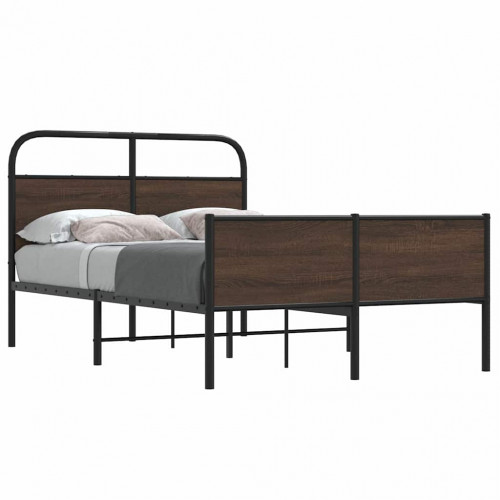 vidaXL Posteľný rám bez matraca 140x200 cm hnedý dub kompozitné drevo