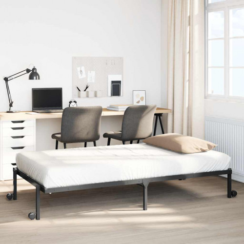 VidaXL Rám postele bez matraca Skladací Čierna 100x200 cm Oceľ