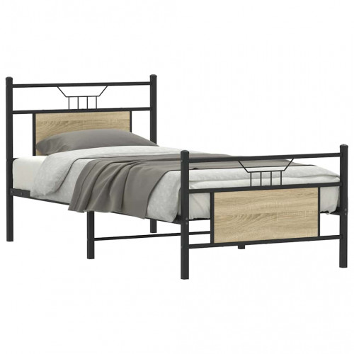 vidaXL Posteľný rám bez matraca dub sonoma 80x200 cm kompozitné drevo