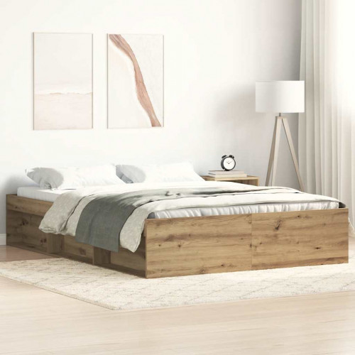 vidaXL Posteľný rám bez matraca remeselnícky dub 160x200 cm
