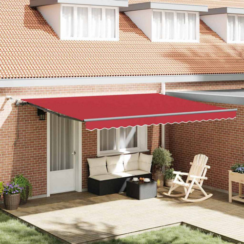Automatická zasúvacia markíza vidaXL s LED Červená 450x350 cm