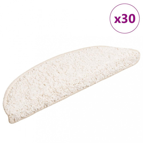 vidaXL Schodiskové rohože 30 ks biele 56x17x3 cm
