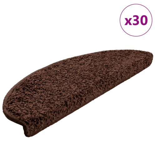 vidaXL Schodiskové rohože 30 ks hnedá 65x21x4 cm