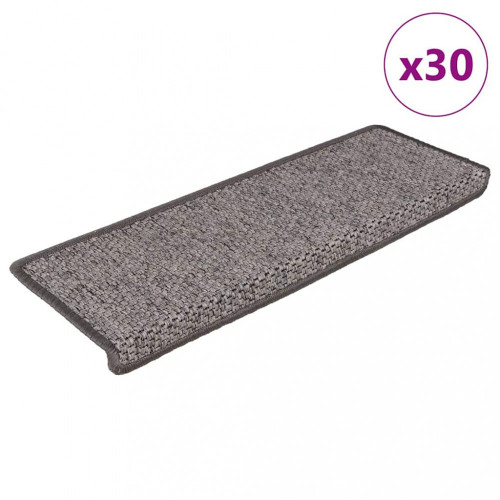 vidaXL Nášľapy na schody vzhľad sisal 30 ks 65x21x4 cm sivé a béžové
