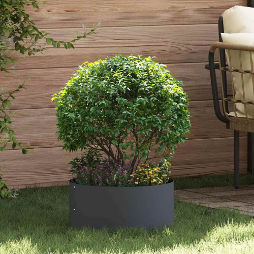 vidaXL Antracitový kovový kvetináč Antracit Kov 40 cm priemer Odolný