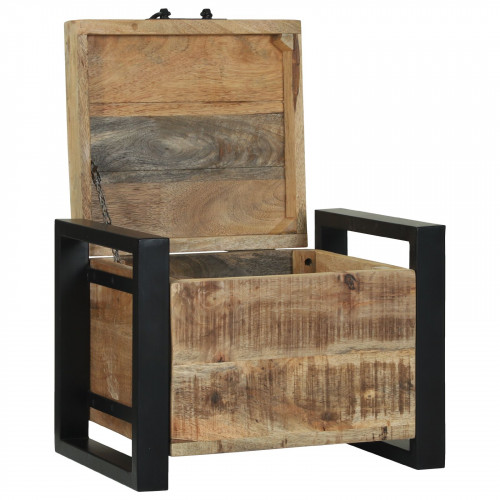 vidaXL Úložné truhly 40x30x30cm z masívneho mangového dreva a kovu