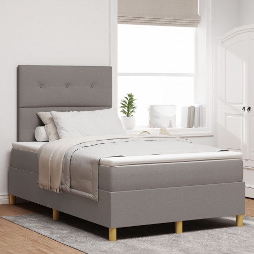 vidaXL Posteľ s pružinovým základom a matracom taupe 120x200 cm tkanina