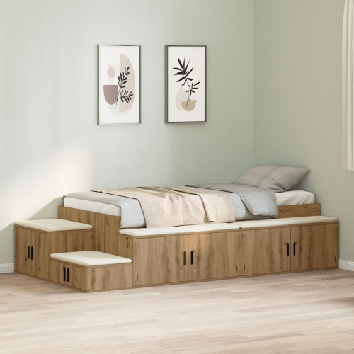 vidaXL Úložný rám postele Dub artisan Kompozitné drevo 100 x 200 cm