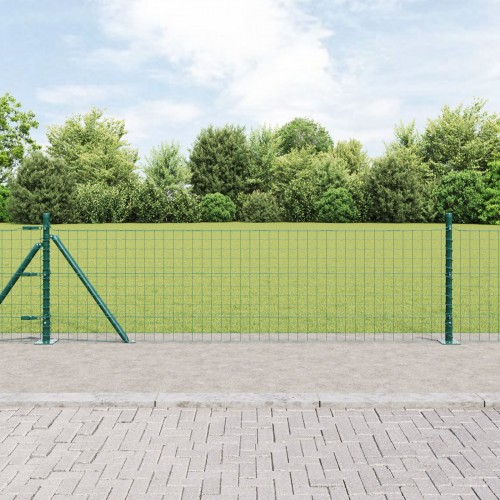 vidaXL Plotové stĺpy Set Sada 13 Zelená Kov, Betón 3.2 x 3.2 x 50 cm
