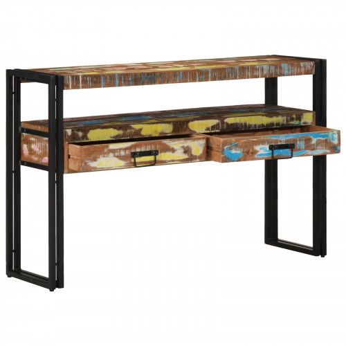 vidaXL Koncové stolíky viacfarebné 120x33x75 cm z pevného recyklovaného dreva a kovu