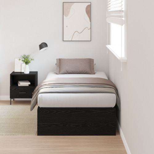 vidaXL Rám postele s úložným priestorom Čierny dub 100x200 cm