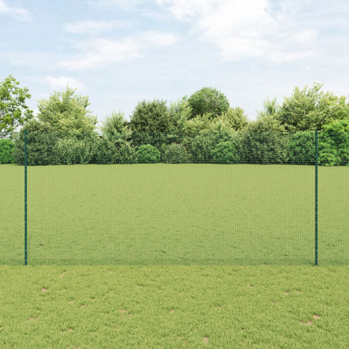 vidaXL Zváraný drôtený plot  so 5 U tyčami Zelený 1,4x10 m Oceľ