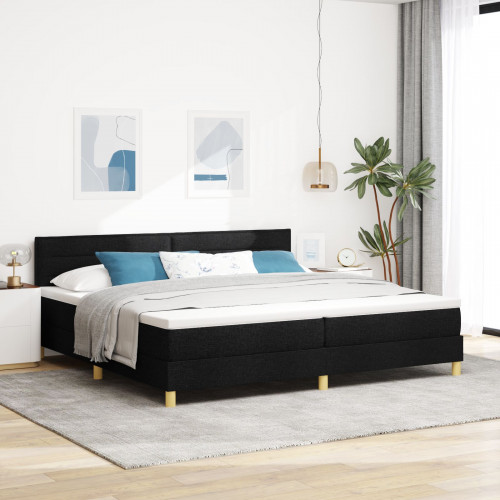 vidaXL Posteľ s boxom a matracom čierna 200x200 cm tkanina