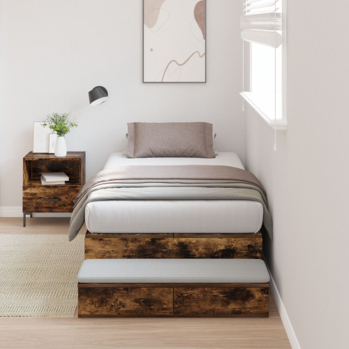 vidaXL Rám postele  Dymový dub Kompozitné drevo 236.5 x 80 x 31.5 cm