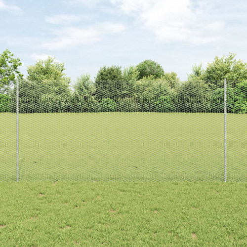 vidaXL Stĺpiky plotu 22 ks U-Channel 120 cm pozinkovaná oceľ, vidaXL Hexagonový plot 1.2x50 m pozinkovaná oceľ