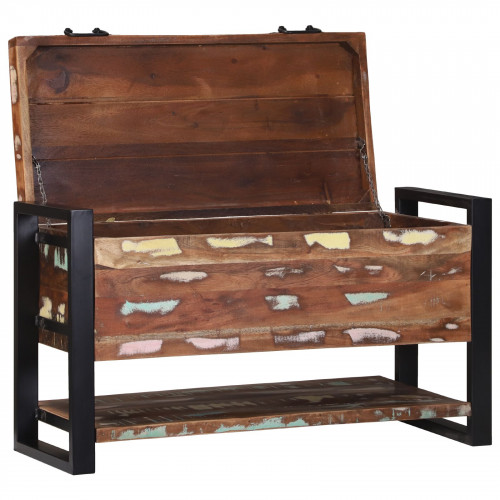 vidaXL Úložná krabica Multicolor 80x35x45 cm Pevné drevo Recyklované