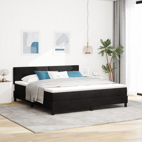 vidaXL Box Spring Posteľ s Matracom Čierna Super King Zamat