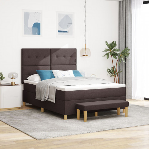 vidaXL Posteľ so vzduchovým matracom a lavicou Hnedá 140x200 cm Textília