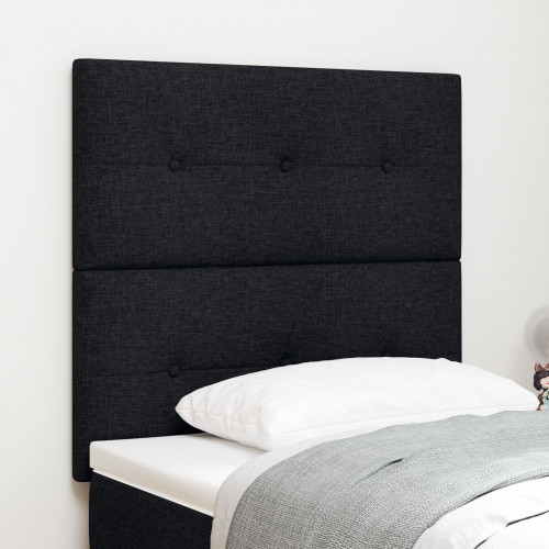 vidaXL Čelo postele s gombíkmi čierne 90 cm látka