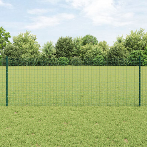 vidaXL Zváraná drôtená ohrada s 5 U stĺpikmi Zelená 0.8x10 m Oceľ